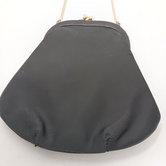 Vintage Mini Purse Black Gold Chain and Hardware - Picture 5 of 14
